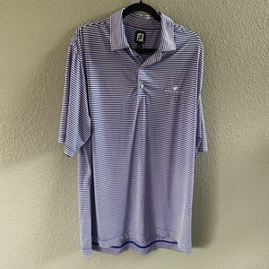Footjoy Polo Shirt Mens XL Pink Blue Striped Peninsula Golf Gulf Shores Alabama